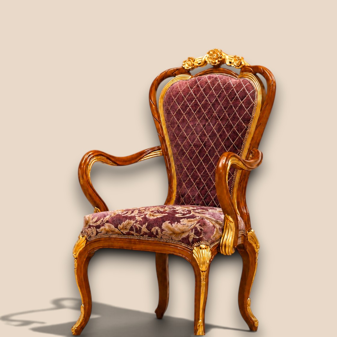Kursi-e-Gulzaar – Royal Handcrafted Accent Chair - Image 7