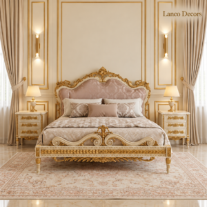 KHWAAB-E-ZEENAT — Ivory & Gold Classical Bedroom Set