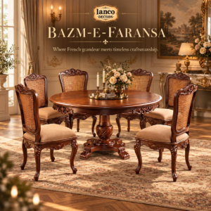 BAZM-E-FARANSA – Royal French Classical 6-Seater Dining Set