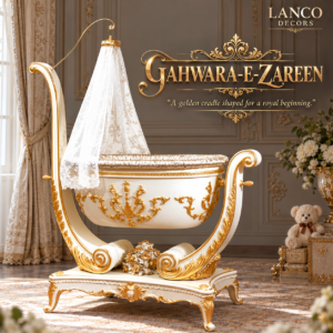 GAHWARA-E-ZAREEN – Royal Handcrafted Luxury Baby Cradle