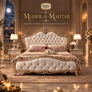 MEHFIL-E-MAHTAB – Royal Handcrafted Luxury Upholstered Bed