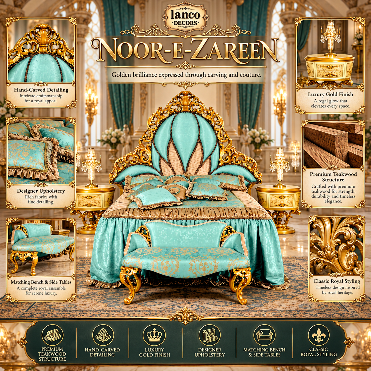 NOOR-E-ZAREEN – Royal Handcrafted Luxury Bridal Bedroom Collection - Image 2