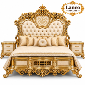 TAJ-E-SALTANAT – Royal Hand-Carved Luxury Bed