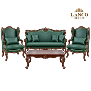 SHAAN-E-MEHFIL – Royal Classic Green Upholstered Sofa Set